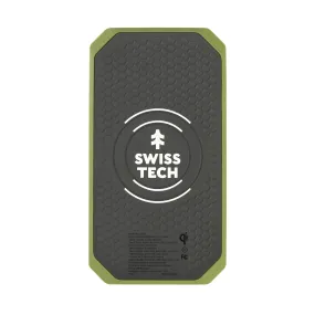 Swiss Tech 20000 mAh Wireless Power Bank with Flashlight and Charging Pad, IP54 Weatherproof