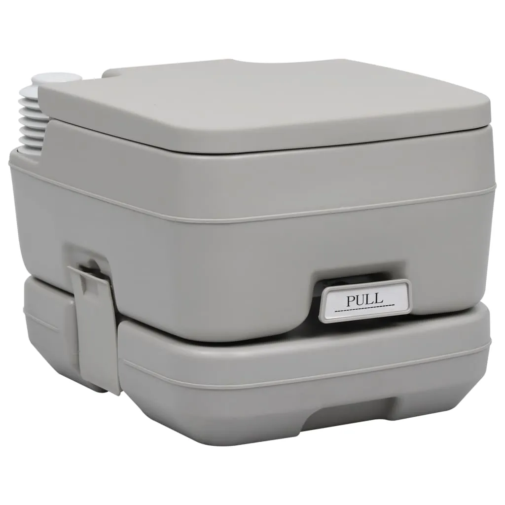 vidaXL Portable Camping Toilet Gray 2.6 2.6 gal