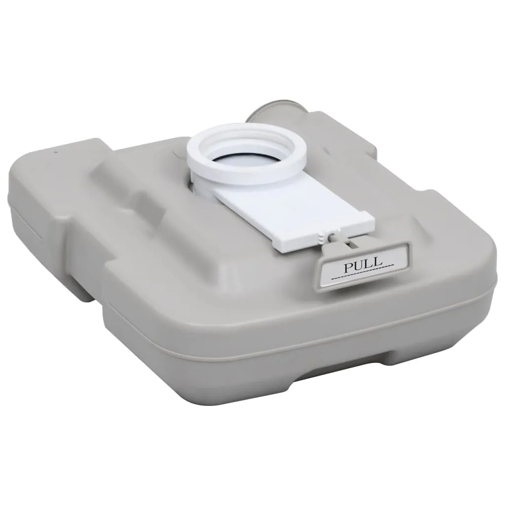 vidaXL Portable Camping Toilet Gray 2.6 2.6 gal