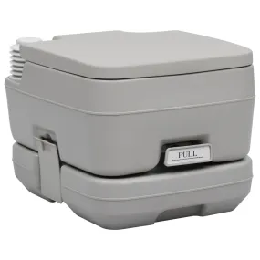 vidaXL Portable Camping Toilet Gray 2.6 2.6 gal