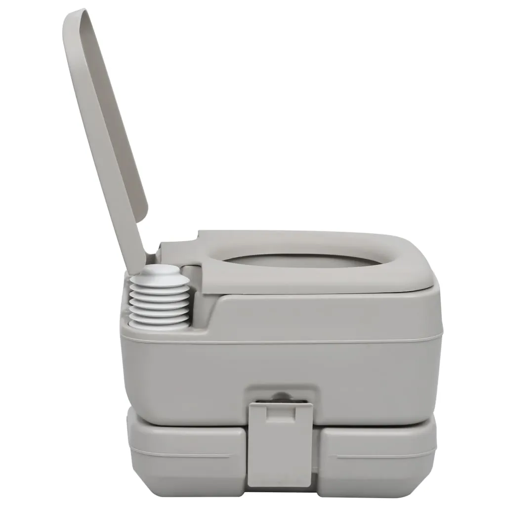 vidaXL Portable Camping Toilet Gray 2.6 2.6 gal