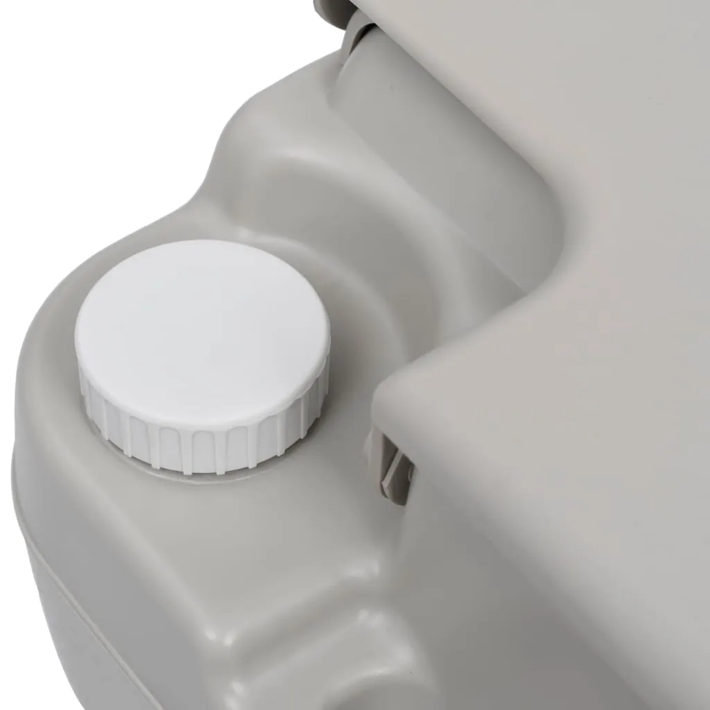 vidaXL Portable Camping Toilet Gray 2.6 2.6 gal