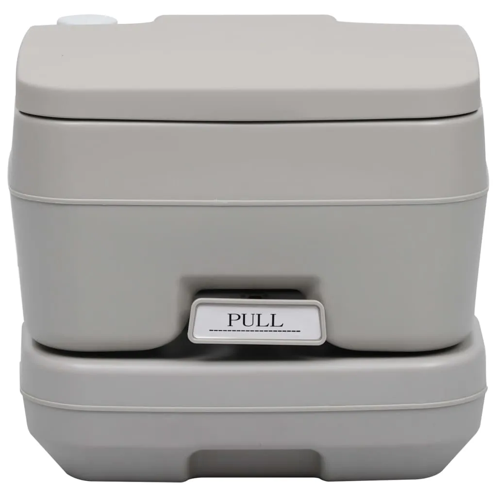 vidaXL Portable Camping Toilet Gray 2.6 2.6 gal