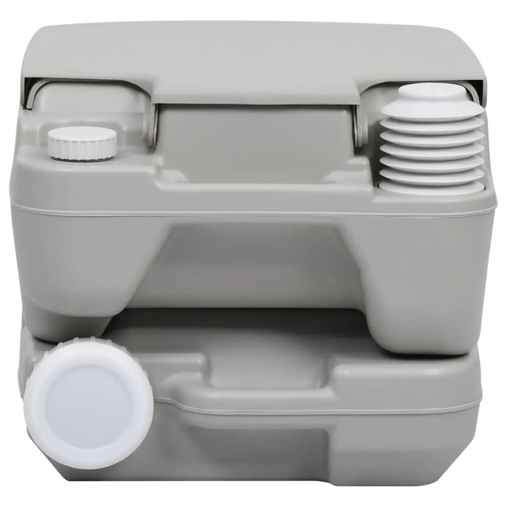 vidaXL Portable Camping Toilet Gray 2.6 2.6 gal
