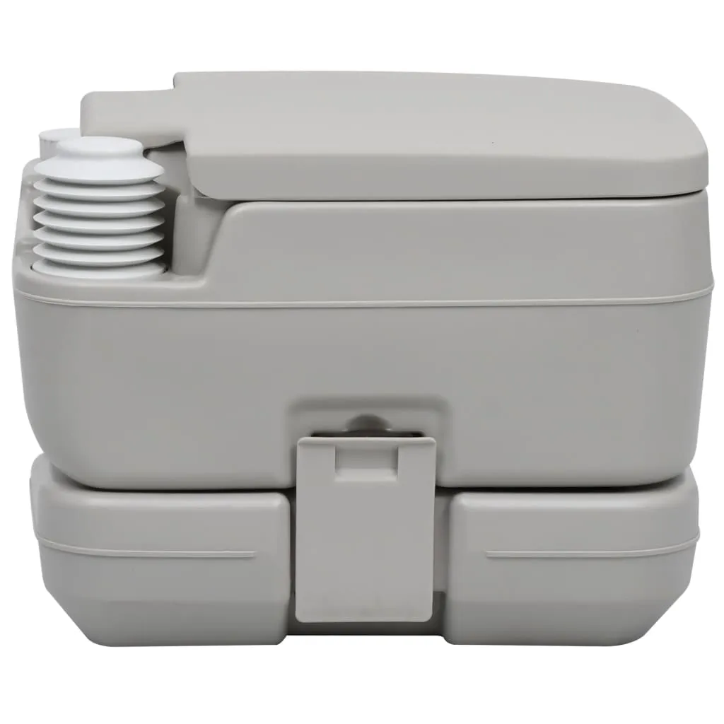 vidaXL Portable Camping Toilet Gray 2.6 2.6 gal