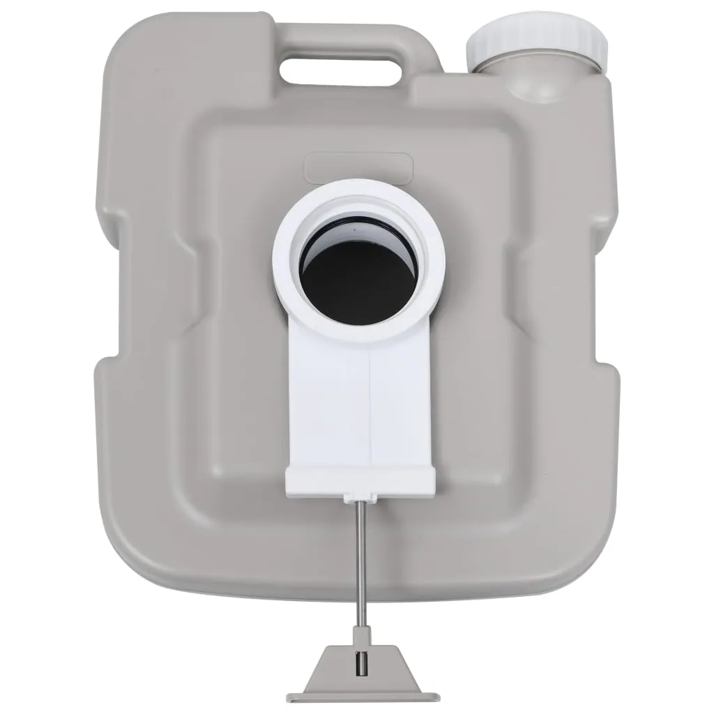 vidaXL Portable Camping Toilet Gray 2.6 2.6 gal
