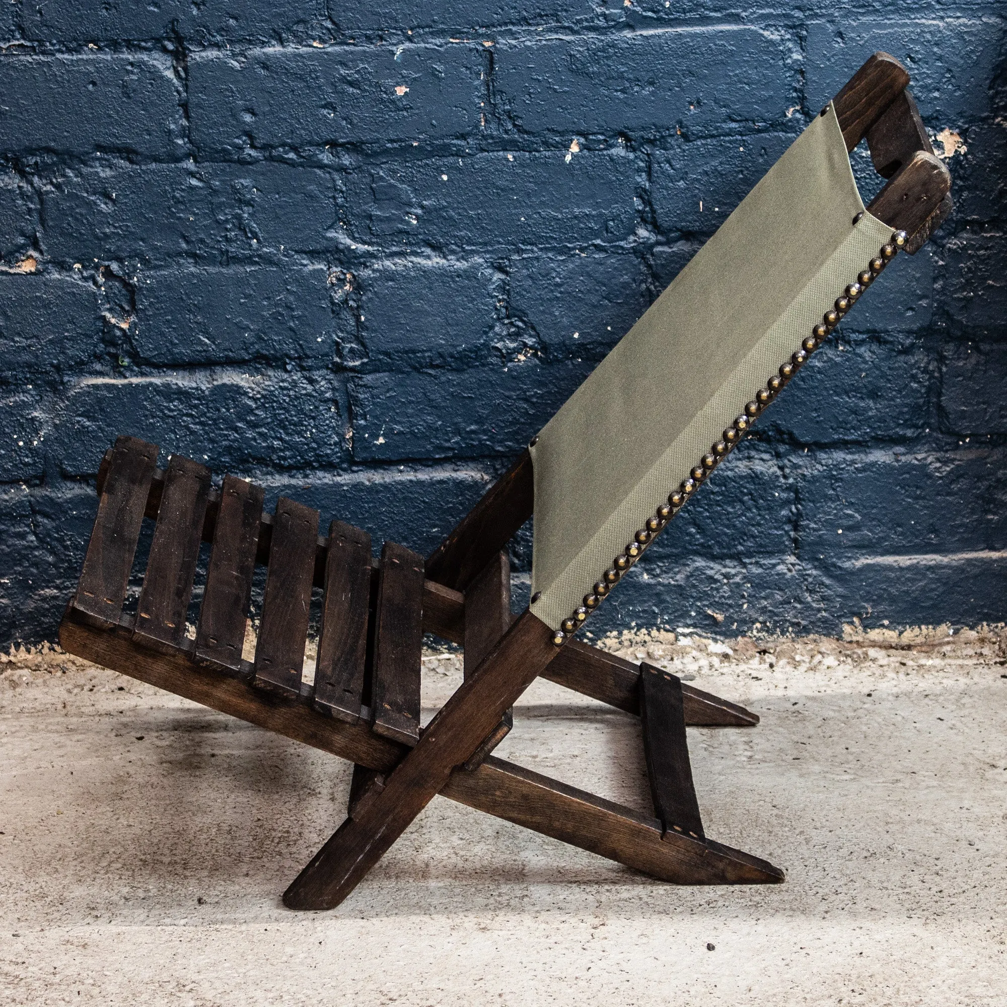 Vintage Wood / Canvas Folding Fishing Chair