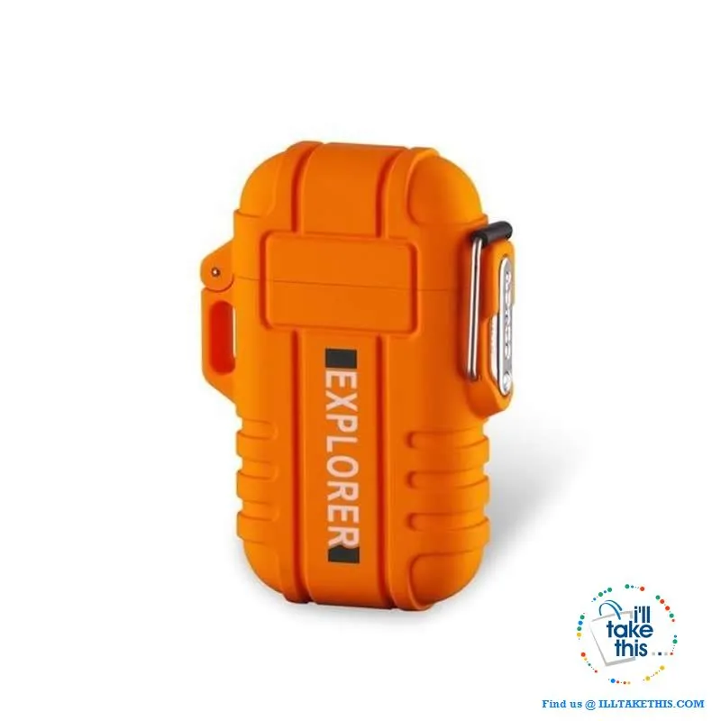 Waterproof USB Rechargeable Electronic Lighter with  Dual Arc ignition, ideal Fire Starter