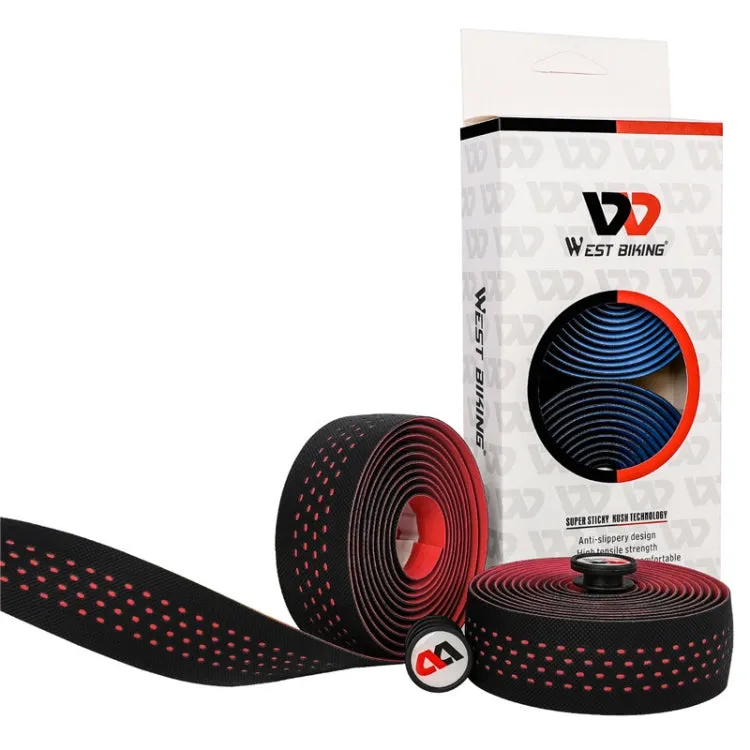 WEST BIKING Bicycle PU Non-Slip Handlebar Strap(Red)