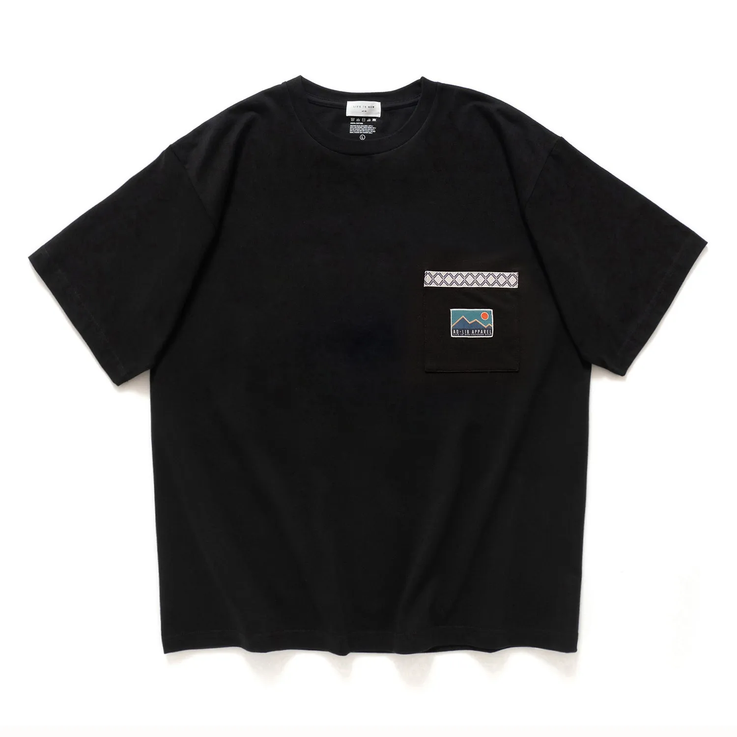 (ZT1129) Native American Tent Graphic Pocket Tee
